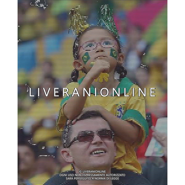 (140712) -- BRASILIA, July 12, 2014 () -- Brazil\'s fans wait before the third place play-off match between Brazil and Netherlands of 2014 FIFA World Cup at the Estadio Nacional Stadium in Brasilia, Brazil, on July 12, 2014.(/Cao Can)(rh) AG ALDO LIVERANI SAS ONLY ITALY
