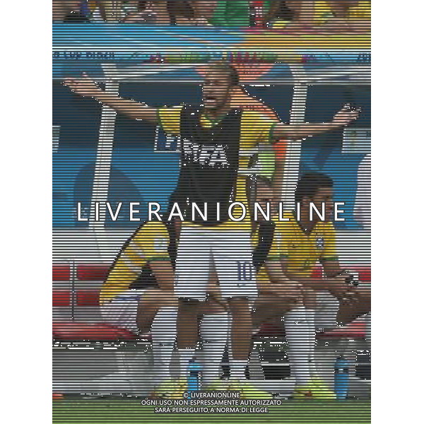 (140712) -- BRASILIA, July 12, 2014 () -- Brazil\'s Neymar reacts during the third place play-off match between Brazil and Netherlands of 2014 FIFA World Cup at the Estadio Nacional Stadium in Brasilia, Brazil, on July 12, 2014.(/Cao Can)(rh) AG ALDO LIVERANI SAS ONLY ITALY