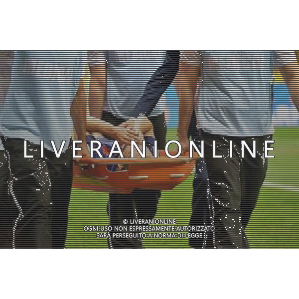 (140712) -- BRASILIA, July 12, 2014 () -- Netherlands\' Daley Blind is carried out of the pitch during the third place play-off match between Brazil and Netherlands of 2014 FIFA World Cup at the Estadio Nacional Stadium in Brasilia, Brazil, on July 12, 2014.(/Guo Yong)(pcy) AG ALDO LIVERANI SAS ONLY ITALY