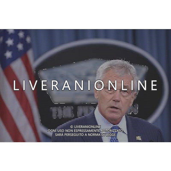 (140711) -- WASHINGTON, July 11, 2014 () -- U.S. Secretary of Defense Chuck Hagel speaks at a press briefing after meeting with Japanese Defense Minister Itsunori Onodera at the Pentagon in Washington D.C., capital of the United States, July 11, 2014. (/Yin Bogu) AG ALDO LIVERANI SAS ONLY ITALY