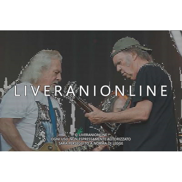 Frank Sampredo of Crazy Horse and Canadian singer-songwriter Neil Young performing at British Summer Time, Hyde Park, London, England, UK on Saturday 12th July 2014. AG ALDO LIVERANI SAS ONLY ITALY
