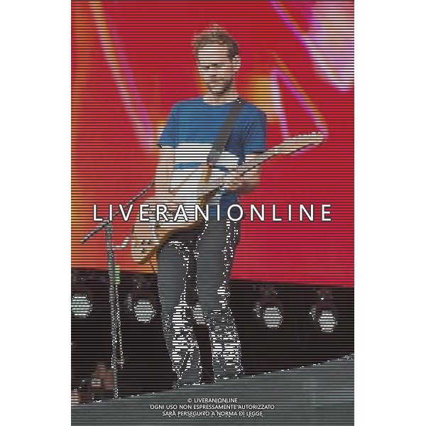 Bryce Dessner of American indie rock band The National performing at British Summer Time, Hyde Park, London, England, UK on Saturday 12th July 2014.
