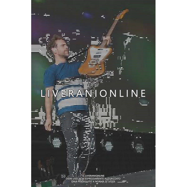 Bryce Dessner of American indie rock band The National performing at British Summer Time, Hyde Park, London, England, UK on Saturday 12th July 2014.