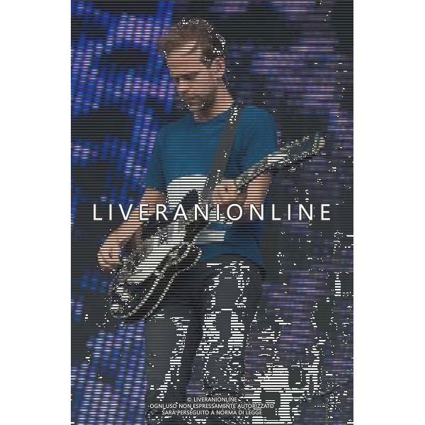 Bryce Dessner of American indie rock band The National performing at British Summer Time, Hyde Park, London, England, UK on Saturday 12th July 2014.