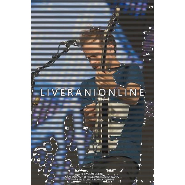 Bryce Dessner of American indie rock band The National performing at British Summer Time, Hyde Park, London, England, UK on Saturday 12th July 2014.
