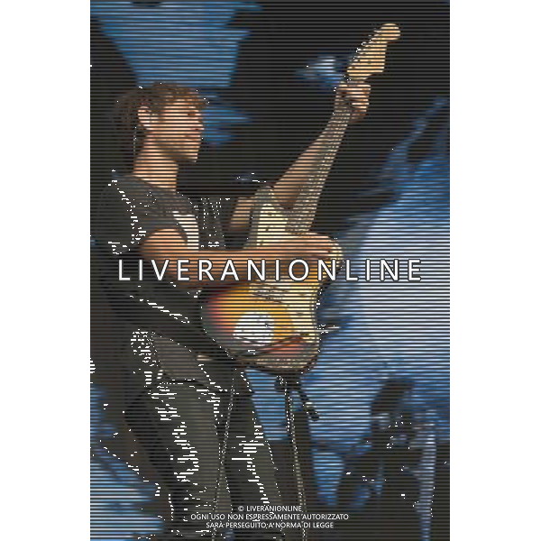 Aaron Dessner of American indie rock band The National performing at British Summer Time, Hyde Park, London, England, UK on Saturday 12th July 2014.