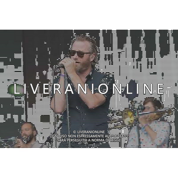 Matt Berninger of American indie rock band The National performing at British Summer Time, Hyde Park, London, England, UK on Saturday 12th July 2014.