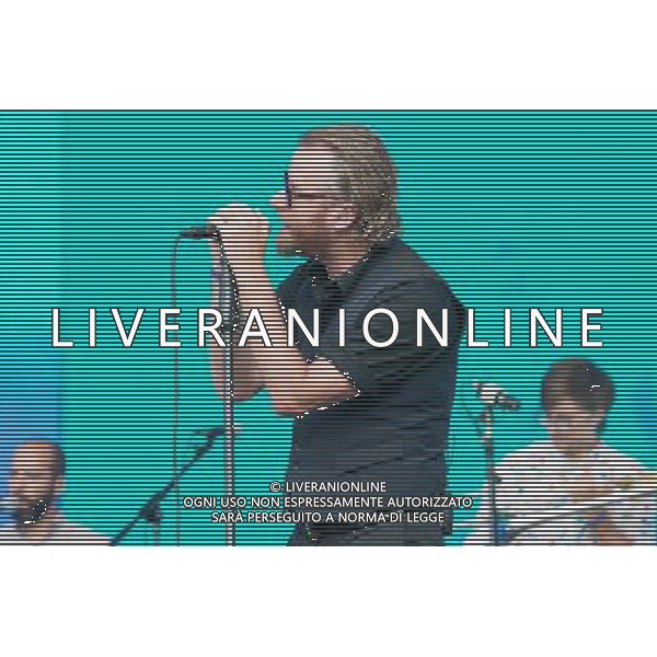 Matt Berninger of American indie rock band The National performing at British Summer Time, Hyde Park, London, England, UK on Saturday 12th July 2014.