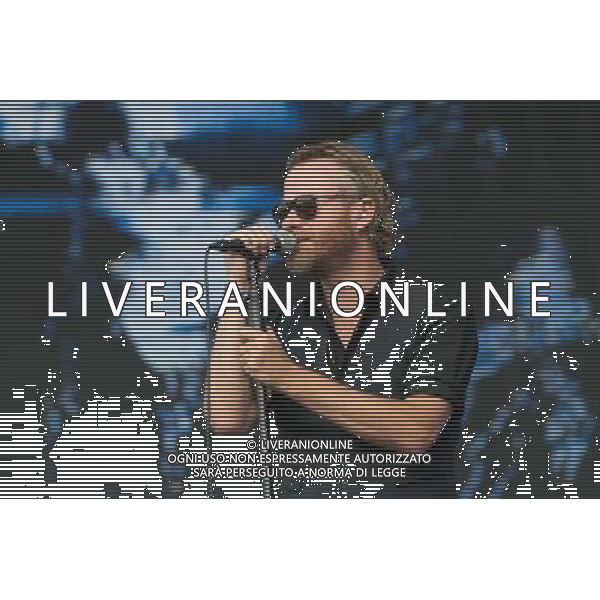 Matt Berninger of American indie rock band The National performing at British Summer Time, Hyde Park, London, England, UK on Saturday 12th July 2014.
