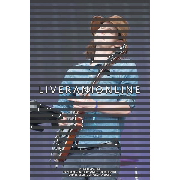 Conner Molander of Canadian band Half Moon Run perform at British Summer Time, Hyde Park, London, England, UK on Saturday 12th July 2014. AG ALDO LIVERANI SAS ONLY ITALY