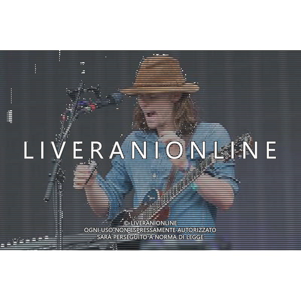 Conner Molander of Canadian band Half Moon Run perform at British Summer Time, Hyde Park, London, England, UK on Saturday 12th July 2014. AG ALDO LIVERANI SAS ONLY ITALY