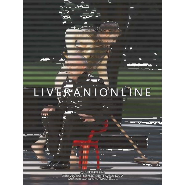 11 July 2014, Muelheim/Ruhr, Germany. Volker Roos as Creon/Kreon. Roberto Ciulli\'s \'Theater an der Ruhr\' perform \'Antigone\' as part of their open-air season \'Weisse Naechte\' (White Nights) in Raffelbergpark, Muelheim an der Ruhr, Germany. AG ALDO LIVERANI SAS ONLY ITALY