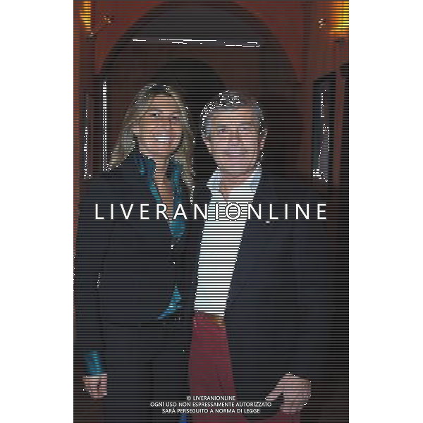 Milano 13/12/2004 presentazione del libro intervista di Giacomo Agostini \' Quindici Volte \' nella foto: giacomo agostini con la moglie maria foto danilo Recalcati/Ag;Aldo Liverani