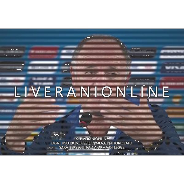 (140711) -- BRASILIA, July 11, 2014 () -- Brazil\'s coach Luiz Felipe Scolari gestures during a press conference at the Estadio Nacional Stadium in Brasilia, Brazil, on July 5, 2014. Brazil will play the 2014 FIFA World Cup football match for third place against Netherlands on Saturday.(/Yang Lei)(wll) AG ALDO LIVERANI SAS ONLY ITALY
