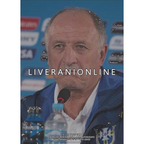 (140711) -- BRASILIA, July 11, 2014 () -- Brazil\'s coach Luiz Felipe Scolari reacts during a press conference at the Estadio Nacional Stadium in Brasilia, Brazil, on July 5, 2014. Brazil will play the 2014 FIFA World Cup football match for third place against Netherlands on Saturday.(/Yang Lei)(wll) AG ALDO LIVERANI SAS ONLY ITALY