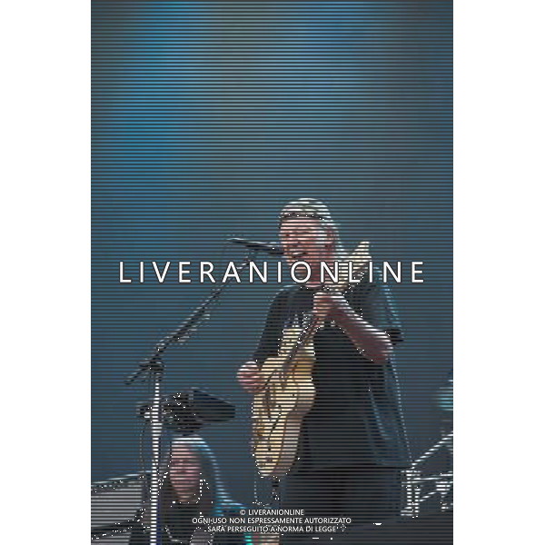 Neil Young and Crazy Horse headline British Summer Time, Hyde Park, London on Saturday 12 July 2014. Picture contains Neil Young and Billy Talbot. ©PHOTOSHOT/Agenzia Aldo Liverani sas - ITALY ONLY - EDITORIAL USE ONLY