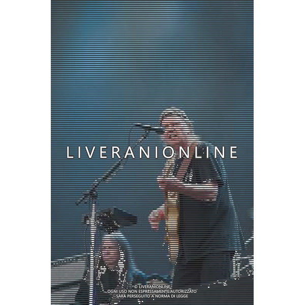 Neil Young and Crazy Horse headline British Summer Time, Hyde Park, London on Saturday 12 July 2014. Picture contains Neil Young and Billy Talbot. ©PHOTOSHOT/Agenzia Aldo Liverani sas - ITALY ONLY - EDITORIAL USE ONLY