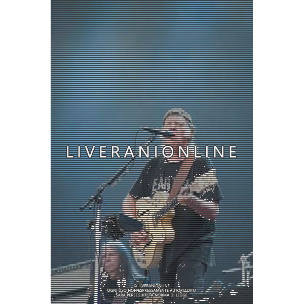 Neil Young and Crazy Horse headline British Summer Time, Hyde Park, London on Saturday 12 July 2014. Picture contains Neil Young and Billy Talbot. ©PHOTOSHOT/Agenzia Aldo Liverani sas - ITALY ONLY - EDITORIAL USE ONLY