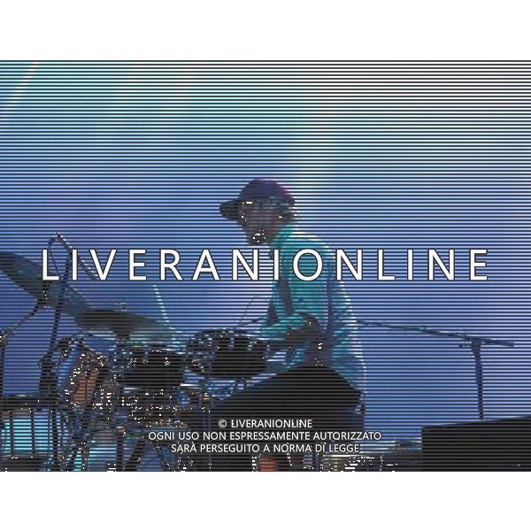 (140713) -- LISBON, July 13, 2014 () -- A member of the band FOSTER THE PEOPLE performs at the Optimus Alive Music Festival in Lisbon, capital of Portugal on July 12, 2014. The three-day Optimus Alive Music Festival closed in Lison on Saturday. (/Zhang Liyun) ©PHOTOSHOT/Agenzia Aldo Liverani sas - ITALY ONLY - EDITORIAL USE ONLY