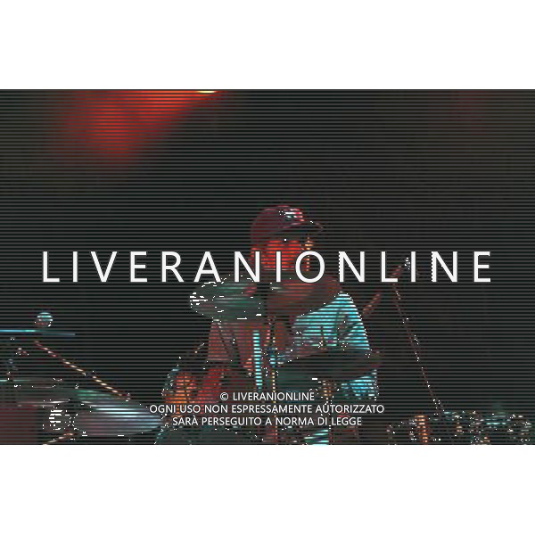 (140713) -- LISBON, July 13, 2014 () -- A member of the band FOSTER THE PEOPLE performs at the Optimus Alive Music Festival in Lisbon, capital of Portugal on July 12, 2014. The three-day Optimus Alive Music Festival closed in Lison on Saturday. (/Zhang Liyun) ©PHOTOSHOT/Agenzia Aldo Liverani sas - ITALY ONLY - EDITORIAL USE ONLY