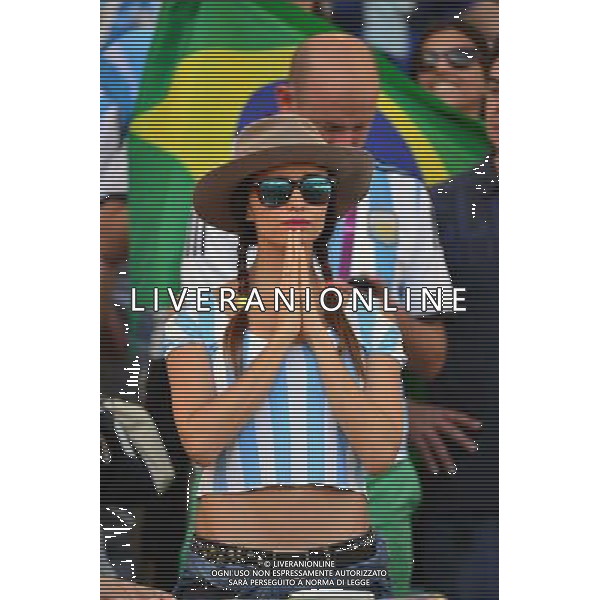 Supportrice Argentine - 13.07.2014 - Allemagne / Argentine - Finale de la Coupe du Monde 2014 Photo : Dave Winter / Icon Sport *** Local Caption *** /Agenzia Aldo Liverani sas - ITALY ONLY - Germania - Argentina Finale FIFA World Cup Brasile 2014 Rio de Janeiro - 13.07.2014â€¨ *** Local Caption *** /Agenzia Aldo Liverani sas - ITALY ONLY - Germania - Argentina Finale FIFA World Cup Brasile 2014 Rio de Janeiro - 13.07.2014â€¨