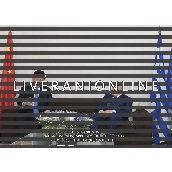 (140713) -- RHODES ISLAND, July 13, 2014 () -- Chinese President Xi Jinping (L) meets with his Greek counterpart Karolos Papoulias on the Rhodes Island in Greece, July 13, 2014. (/Li Xueren) (lmm) ©PHOTOSHOT/Agenzia Aldo Liverani sas - ITALY ONLY - EDITORIAL USE ONLY