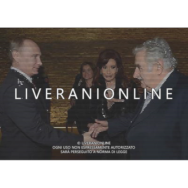(140713) -- BUENOS AIRES, July 13, 2014 () -- Russia\'s President Vladimir Putin (L) meets with his Uruguayan counterpart Jose Mujica (R) in presence of Argentina\'s President Cristina Fernandez (2nd R) in Buenos Aires, capital of Argentina, on July 12, 2014. (/TELAM) (jp) (da) ©PHOTOSHOT/Agenzia Aldo Liverani sas - ITALY ONLY - EDITORIAL USE ONLY