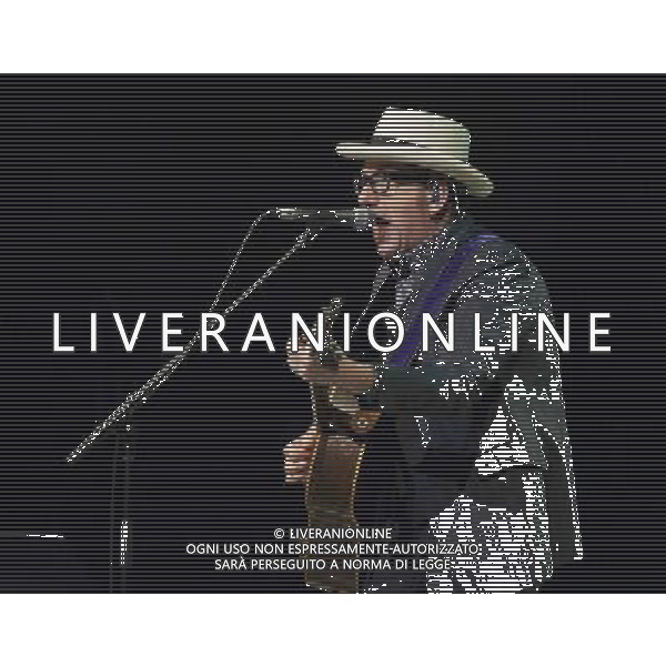Elvis Costello performing at Manchester Bridgewater Hall, England on 14th July 2014. AG ALDO LIVERANI SAS ONLY ITALY