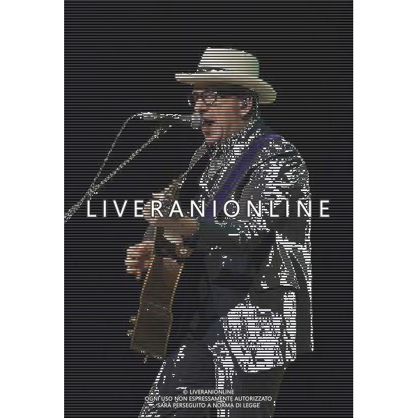 Elvis Costello performing at Manchester Bridgewater Hall, England on 14th July 2014. AG ALDO LIVERANI SAS ONLY ITALY