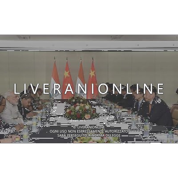 (140714) -- FORTALEZA, July 14, 2014 () -- Chinese President Xi Jinping(1st R) meets with Indian Prime Minister Narendra Modi in Fortaleza, Brazil, July 14, 2014. (/Li Xueren) (yxb) ©PHOTOSHOT/Agenzia Aldo Liverani sas - ITALY ONLY - EDITORIAL USE ONLY