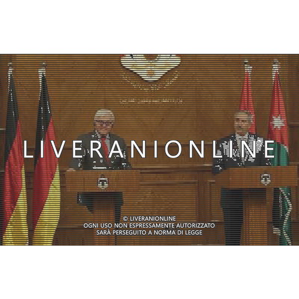 (140714) -- AMMAN, July 14, 2014 () -- Jordanian Foreign Minister Nasser Judeh (R) and his German counterpart Frank-Walter Steinmeier attend a press conference following their meeting in Amman, Jordan, on July 14, 2014. (/Mohammad Abu Ghosh) AG ALDO LIVERANI SAS ONLY ITALY