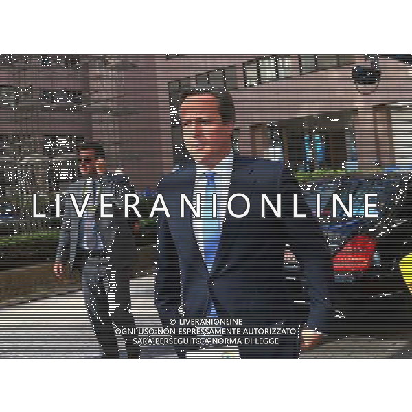(140716) -- BRUSSELS, July 16, 2014 () -- British Prime Minister David Cameron arrives to attend the Special Meeting of the European Council at the EU headquarters in Brussels, capital of Belgium, July 16, 2014. (/Gong Bing) ©PHOTOSHOT/Agenzia Aldo Liverani sas - ITALY ONLY - EDITORIAL USE ONLY - Riunione straordinaria del Consiglio europeo presso la sede dell\'Unione europea a Bruxelles, capitale del Belgio 16 luglio 2014