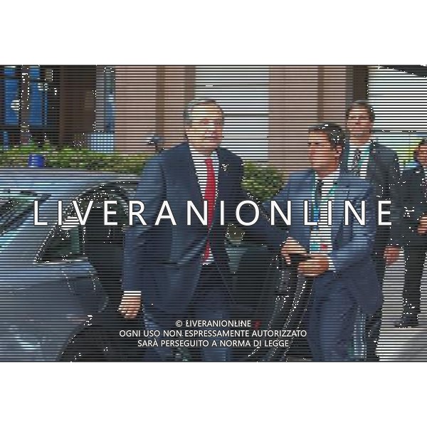 (140716) -- BRUSSELS, July 16, 2014 () -- Greek Prime Minister Antonis Samaras arrives to attend the Special Meeting of the European Council at the EU headquarters in Brussels, capital of Belgium, July 16, 2014. (/Gong Bing) ©PHOTOSHOT/Agenzia Aldo Liverani sas - ITALY ONLY - EDITORIAL USE ONLY - Riunione straordinaria del Consiglio europeo presso la sede dell\'Unione europea a Bruxelles, capitale del Belgio 16 luglio 2014