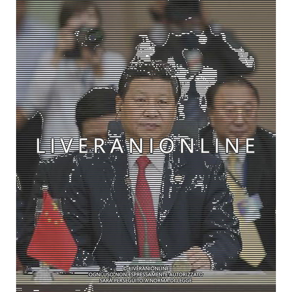 (140715) -- FORTALEZA, July 15, 2014 () -- Chinese President Xi Jinping (front) attends the sixth BRICS summit in Fortaleza, Brazil, July 15, 2014. (/Li Xueren) (wf) ©PHOTOSHOT/Agenzia Aldo Liverani sas - ITALY ONLY - EDITORIAL USE ONLY - BRICS summit a Fortaleza Brasile