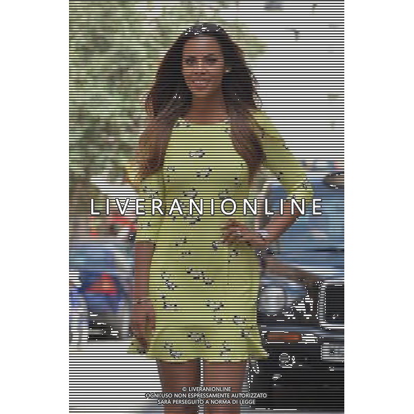 Rochelle Humes presents her first collection for Very.co.uk outside Claridge\'s Hotel in London. 16th July 2014. ©PHOTOSHOT/Agenzia Aldo Liverani sas - ITALY ONLY - EDITORIAL USE ONLY