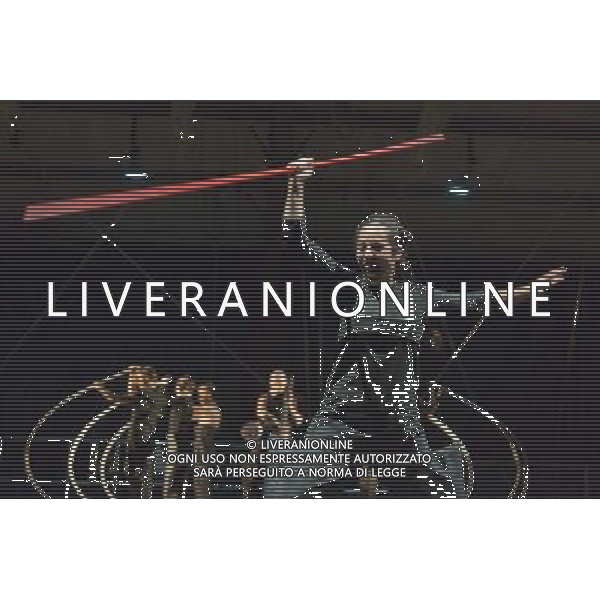 Pictured. Pamela Pantoja performing. Photocall for the UK Premiere of \'Leviathan\', a live theatre spectacle and homage to Moby Dick by immersive theatre specialists Living Structures. Performances are at Hackney Downs Studios, Hackney, until 26 July 2014. Living Structures re-imagines Captain Ahab\'s pursuit of the great white whale to take the audience on an artistic adventure and on oceanic journey. Audience members get the role of shipmates, signing up to join the cast/crew on board Ahab\'s ship. ©PHOTOSHOT/Agenzia Aldo Liverani sas - ITALY ONLY - EDITORIAL USE ONLY