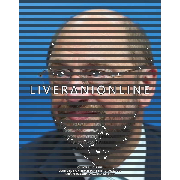 (140717) -- BRUSSELS, July 17, 2014 () -- European Parliament President Martin Schultz attends a press conference after a special meeting of the European Council at the EU headquarters in Brussels, capital of Belgium, July 16, 2014. (/Gong Bing) ©PHOTOSHOT/Agenzia Aldo Liverani sas - ITALY ONLY - EDITORIAL USE ONLY - Riunione straordinaria del Consiglio europeo presso la sede dell\'Unione europea a Bruxelles, capitale del Belgio 17 luglio 2014