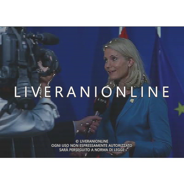 (140717) -- BRUSSELS, July 17, 2014 () -- Danish Prime Minister Helle Thorning Schmidt receives an interview after a special meeting of the European Council at the EU headquarters in Brussels, capital of Belgium, July 17, 2014. (/Gong Bing) ©PHOTOSHOT/Agenzia Aldo Liverani sas - ITALY ONLY - EDITORIAL USE ONLY - Riunione straordinaria del Consiglio europeo presso la sede dell\'Unione europea a Bruxelles, capitale del Belgio 17 luglio 2014