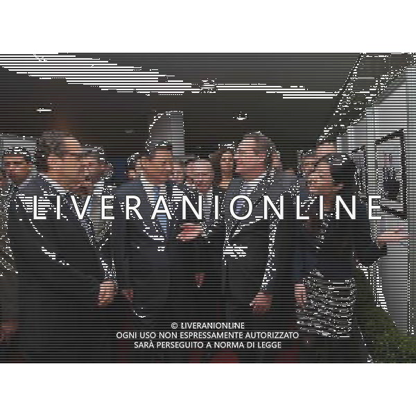 (140716) -- BRASILIA, July 16, 2014 () -- Chinese President Xi Jinping (2nd L, front), accompanied by Brazilian Senate President Renan Calheiros (2nd R, front) and President of the Chamber of Deputies Henrique Eduardo Alves (1st L, front), visits a photo exhibition on Sino-Brazilian relationship in Brasilia, Brazil, July 16, 2014. (/Lan Hongguang) (wf) ©PHOTOSHOT/Agenzia Aldo Liverani sas - ITALY ONLY - EDITORIAL USE ONLY