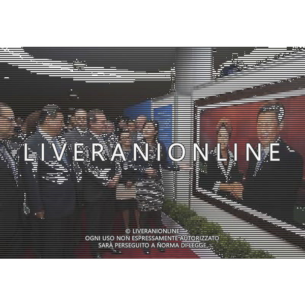 (140716) -- BRASILIA, July 16, 2014 () -- Chinese President Xi Jinping, accompanied by Brazilian Senate President Renan Calheiros (3rd L, front) and President of the Chamber of Deputies Henrique Eduardo Alves (1st L), visits a photo exhibition on Sino-Brazilian relationship in Brasilia, Brazil, July 16, 2014. (/Lan Hongguang) (wf) ©PHOTOSHOT/Agenzia Aldo Liverani sas - ITALY ONLY - EDITORIAL USE ONLY