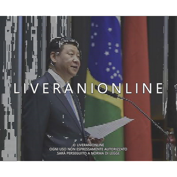 (140716) -- BRASILIA, July 16, 2014 () -- Chinese President Xi Jinping delivers a speech at the Brazilian National Congress in Brasilia, Brazil, July 16, 2014. (/Li Xueren) (wf) ©PHOTOSHOT/Agenzia Aldo Liverani sas - ITALY ONLY - EDITORIAL USE ONLY