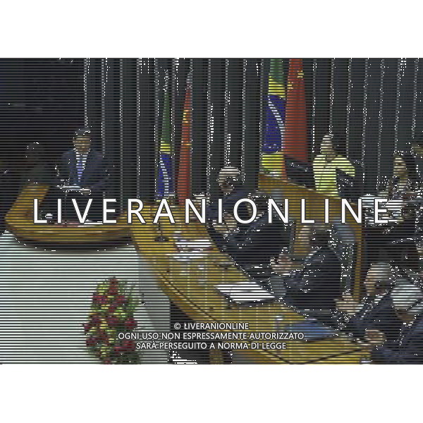 (140716) -- BRASILIA, July 16, 2014 () -- Chinese President Xi Jinping (1st L) delivers a speech at the Brazilian National Congress in Brasilia, Brazil, July 16, 2014. (/Liu Jiansheng) (wf) ©PHOTOSHOT/Agenzia Aldo Liverani sas - ITALY ONLY - EDITORIAL USE ONLY
