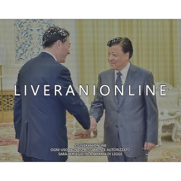 (140716) -- BEIJING, July 16, 2014 () -- Liu Yunshan (R), a member of the Standing Committee of the Political Bureau of the Communist Party of China (CPC) Central Committee, meets with Banri Kaieda (L), leader of Democratic Party of Japan, in Beijing, capital of China, July 16, 2014. (/Li Tao) (lfj) ©PHOTOSHOT/Agenzia Aldo Liverani sas - ITALY ONLY - EDITORIAL USE ONLY