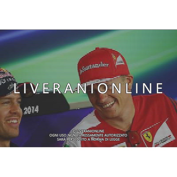 (L to R): Sebastian Vettel (GER) Red Bull Racing and Kimi Raikkonen (FIN) Ferrari in the FIA Press Conference. 17.07.2014. Formula 1 World Championship, Rd 10, German Grand Prix, Hockenheim, Germany, Preparation Day. - www.xpbimages.com, EMail: requests@xpbimages.com - copy of publication required for printed pictures. Every used picture is fee-liable. © Copyright: Schaber / XPB Images AG ALDO LIVERANI SAS ONLY ITALY