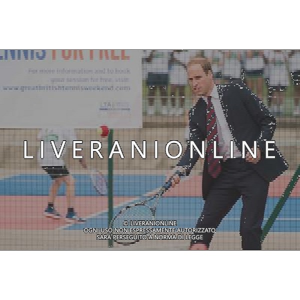 COVENTRY, ENGLAND - JULY 16: Prince William, Duke of Cambridge plays tennis during an official visit to the Coventry War Memorial Park on July 16, 2014 in Coventry, England. The Duke made the visit to mark the Centenary of the First World War. () ©photoshot/Agenzia Aldo Liverani sas - ITALY ONLY - EDITORIAL USE ONLY - REALI INGLESI: Il Principe William, in visita al War Memorial Park, Coventry, il Parco dedicato al sacrificio di coloro che hanno perso la vita nella Grande Guerra, inghilterra 17 luglio 2014