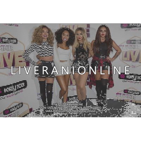 Girl Group Little Mix pose backstage at Key 103 Live (Perrie Edwards, Jesy Nelson, Leigh-Anne Pinnock, Jade Thirlwall) at Manchester Arena, Manchester, England, 17th July 2014. ©photoshot/Agenzia Aldo Liverani sas - ITALY ONLY - EDITORIAL USE ONLY