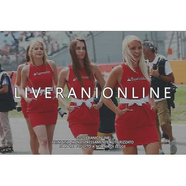 Grid girls on the drivers parade. 20.07.2014. Formula 1 World Championship, Rd 10, German Grand Prix, Hockenheim, Germany, Race Day. - www.xpbimages.com, EMail: requests@xpbimages.com - copy of publication required for printed pictures. Every used picture is fee-liable. © Copyright: Batchelor / XPB Images /AGENZIA ALDO LIVERANI SAS - ITALY ONLY - EDITORIAL USE ONLY - Gp F1 germania Gara
