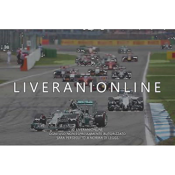 Nico Rosberg (GER) Mercedes AMG F1 W05 leads at the start of the race. 20.07.2014. Formula 1 World Championship, Rd 10, German Grand Prix, Hockenheim, Germany, Race Day. - www.xpbimages.com, EMail: requests@xpbimages.com - copy of publication required for printed pictures. Every used picture is fee-liable. © Copyright: Batchelor / XPB Images /AGENZIA ALDO LIVERANI SAS - ITALY ONLY - EDITORIAL USE ONLY - Gp F1 germania Gara