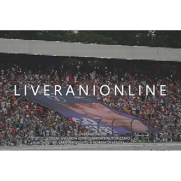 A banner for Sebastian Vettel (GER) Red Bull Racing. 20.07.2014. Formula 1 World Championship, Rd 10, German Grand Prix, Hockenheim, Germany, Race Day. - www.xpbimages.com, EMail: requests@xpbimages.com - copy of publication required for printed pictures. Every used picture is fee-liable. © Copyright: Photo4 / XPB Images /AGENZIA ALDO LIVERANI SAS - ITALY ONLY - EDITORIAL USE ONLY - Gp F1 germania Gara