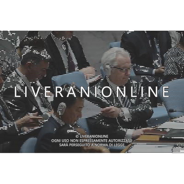 (140718) -- NEW YORK, July 18, 2014 () -- Russian ambassador to the United Nations Vitaly Churkin (R, front) prepares for his speech during an emergency meeting of the UN Security Council on the situation in Ukraine, at the UN headquarters in New York, on July 18, 2014. The UN Security Council on Friday called for a \'full, thorough, independent investigation\' into the incident of Malaysian Airlines flight MH17, which crashed Thursday in eastern Ukraine with 298 people onboard. (/Niu Xiaolei)(zhf) ©PHOTOSHOT/AGENZIA ALDO LIVERANI SAS - ITALY ONLY - EDITORIAL USE ONLY - Il Consiglio di sicurezza delle Nazioni Unite in riunione sulla situazione di emergenza in Ucraina, presso la sede dell\'ONU a New York, il 18 luglio 2014.